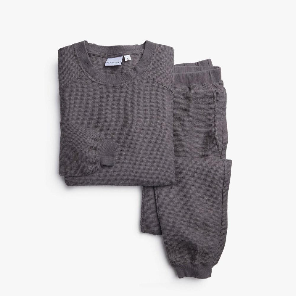 Women's Waffle Lounge Set Slate Gray (NEW)